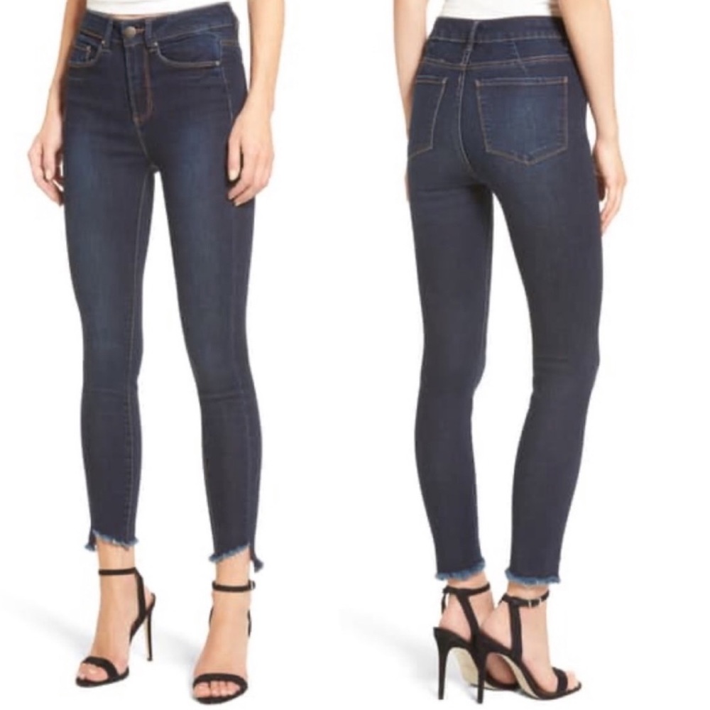 AFRM Clark High Rise Fray Crop Skinny Jeans
